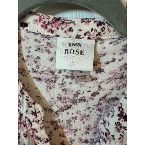 Knox Rose Boho Prairie Floral Print Peasant Babydoll Dress Oversized - Picture 7 of 8